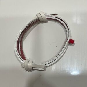 GAP White Leather Wrap Bracelet with Red campaign